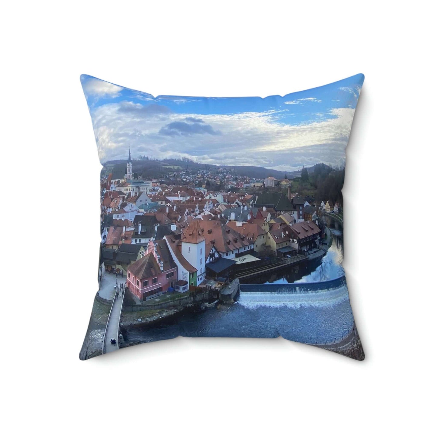 The River of Český Krumlov | Czech Republic | Spun Polyester Square Pillow