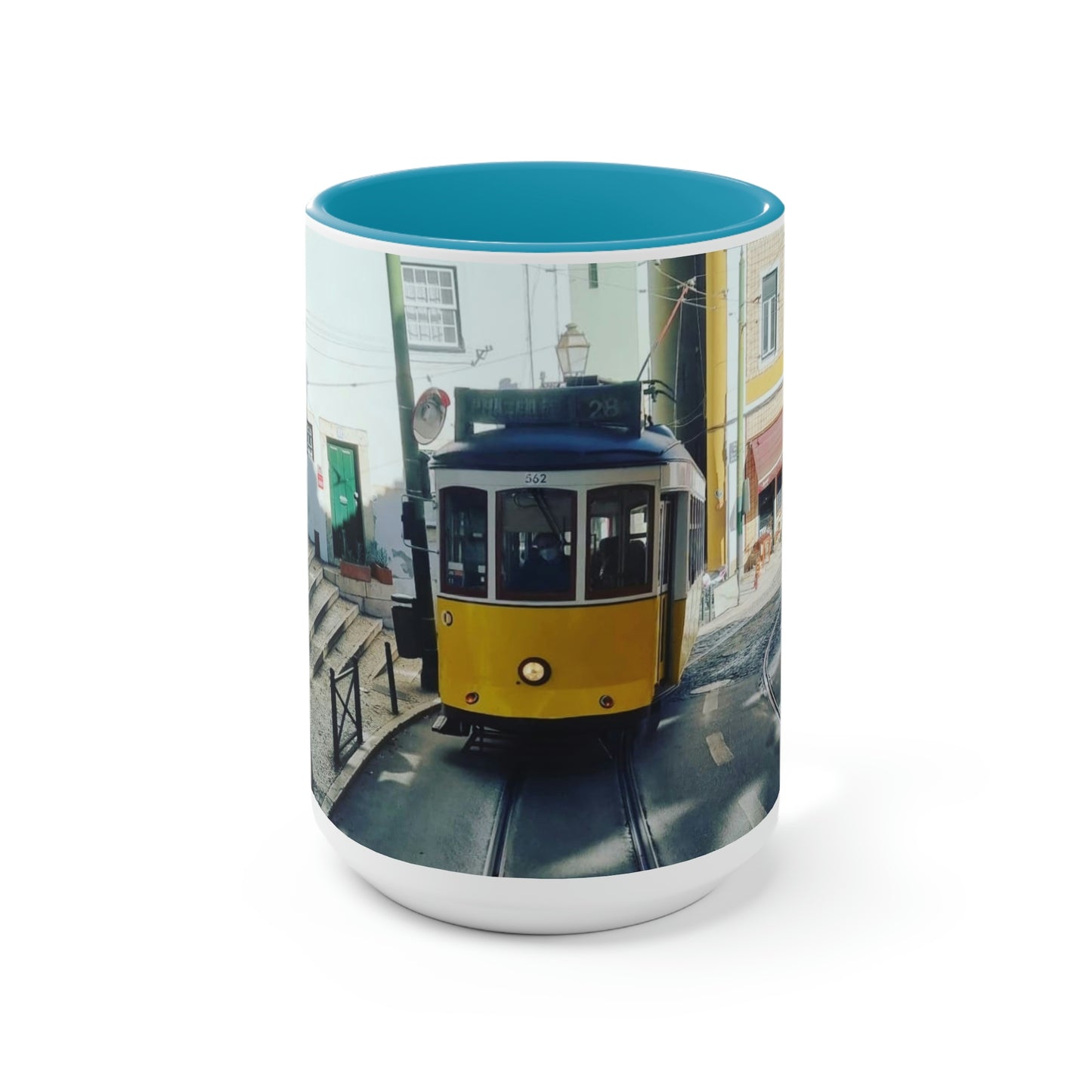 Remodelado Tram | Portugal | Two-Tone Coffee Mugs, 15oz