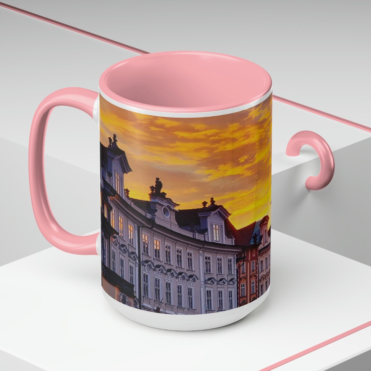 The City Center | Czech Republic | Two-Tone Coffee Mugs, 15oz
