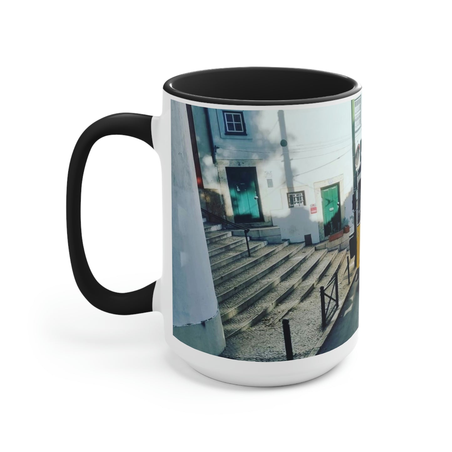 Remodelado Tram | Portugal | Two-Tone Coffee Mugs, 15oz