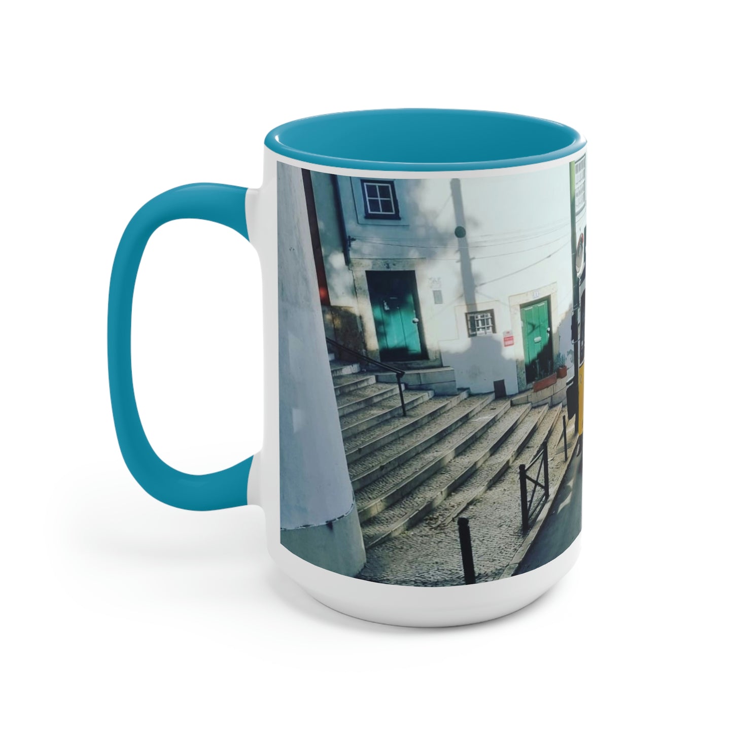Remodelado Tram | Portugal | Two-Tone Coffee Mugs, 15oz