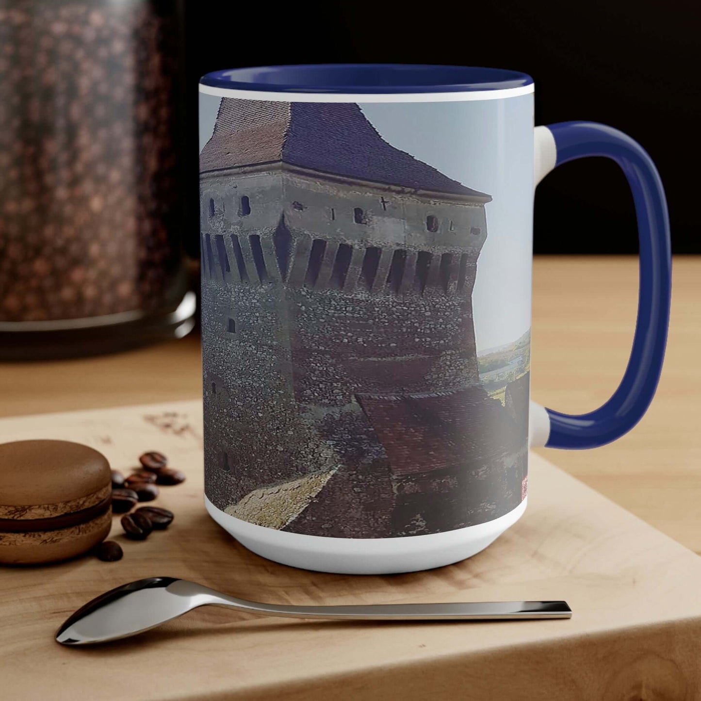 Hunedoara Castle Corvinilor | Romania | Two-Tone Coffee Mugs, 15oz