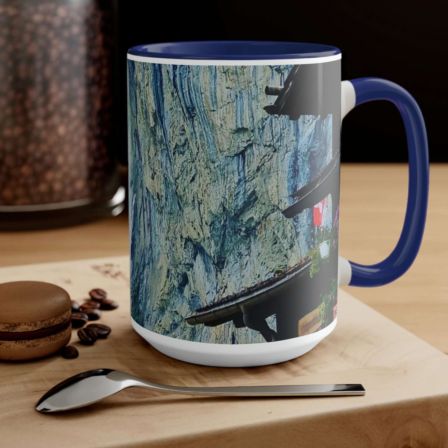 Lauterbrunnen | Suiza | Tazas de café de dos tonos, 15 oz