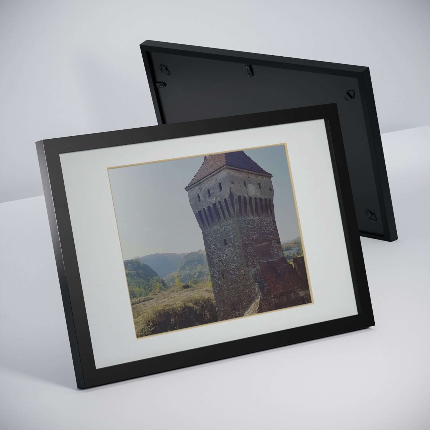 Hunedoara Castle Corvinilor | Romania | Framed Posters, Black