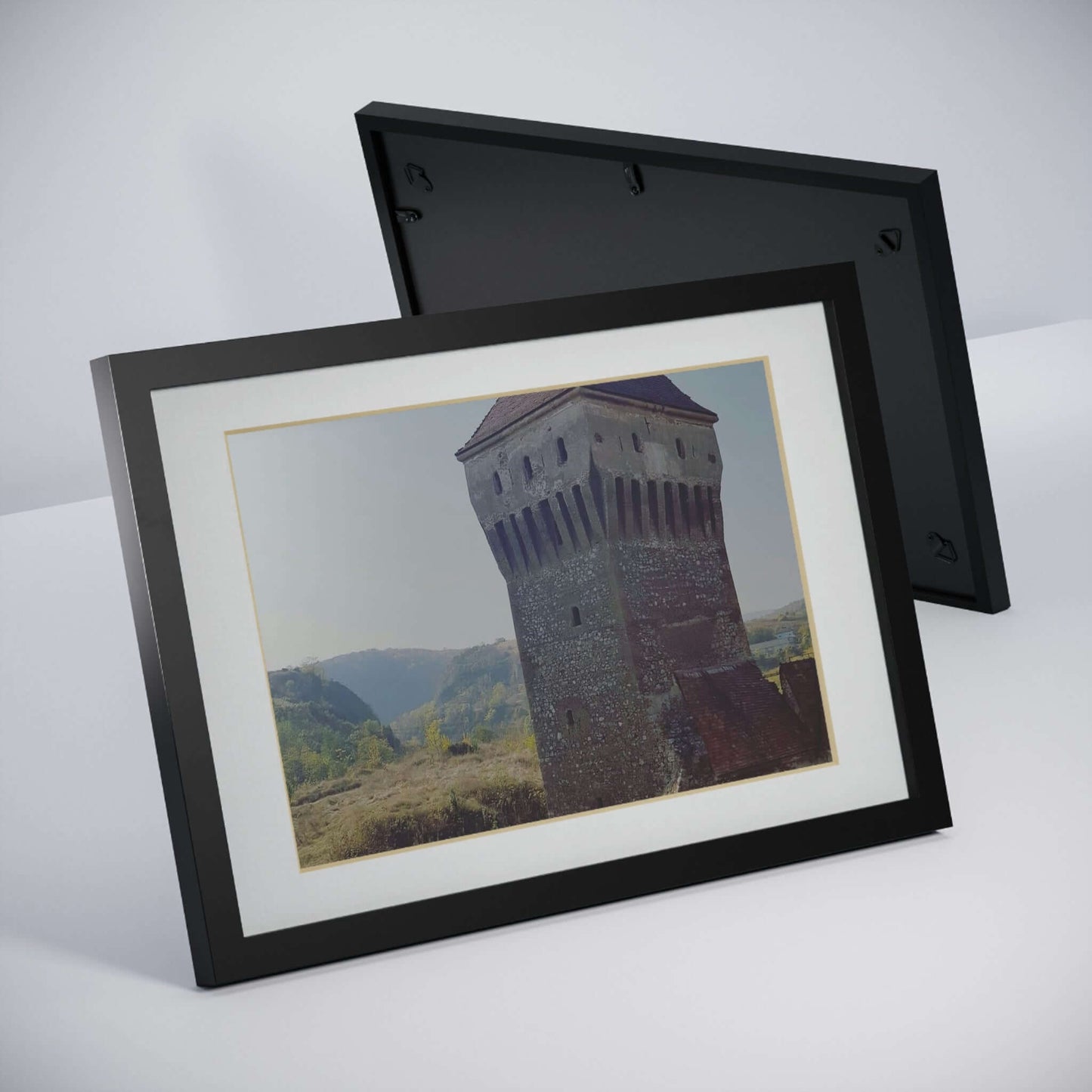 Hunedoara Castle Corvinilor | Romania | Framed Posters, Black