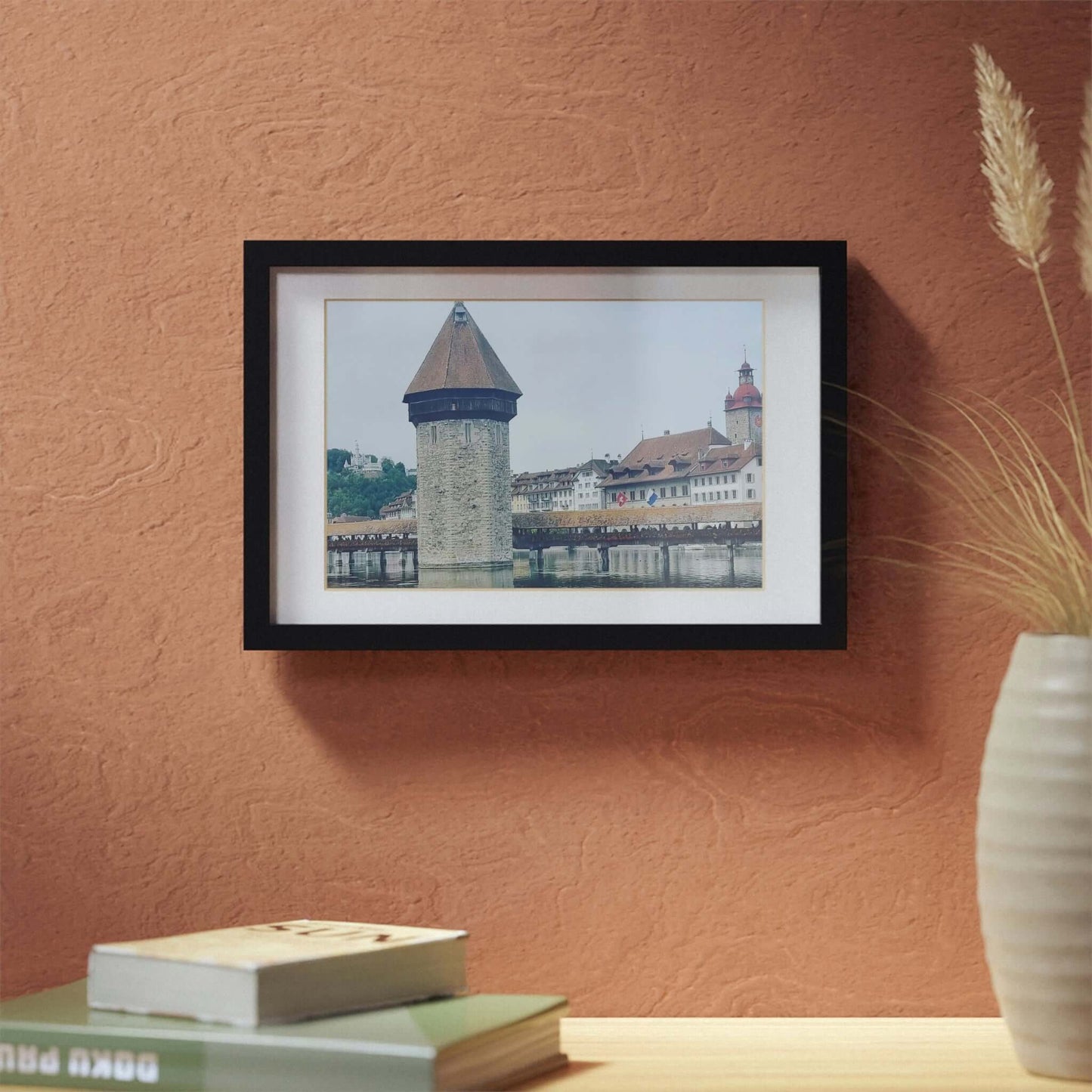 Chapel Bridge | Switzerland | Framed Posters, Black