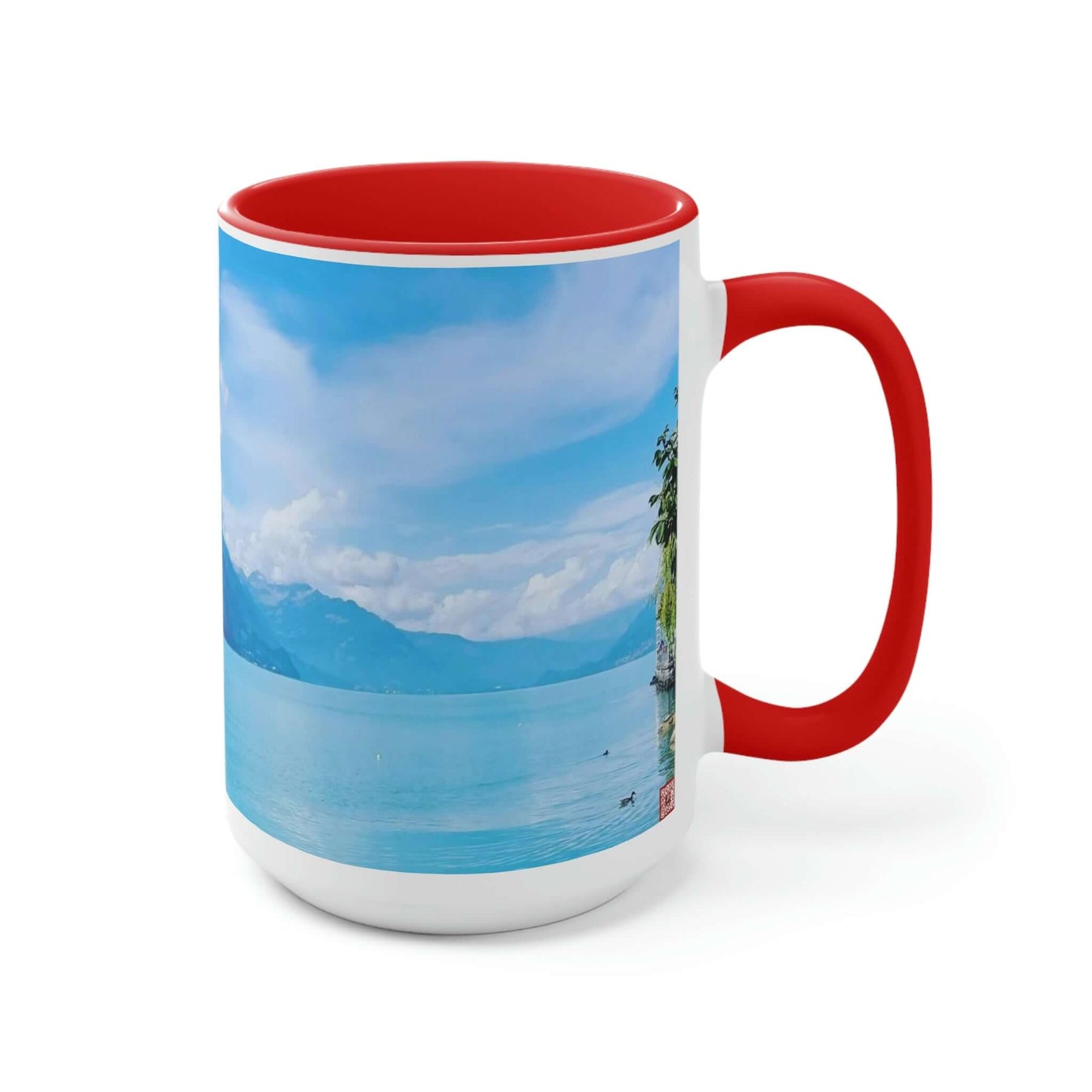 Lago de Brienz | Suiza | Tazas de café de dos tonos, 15 oz