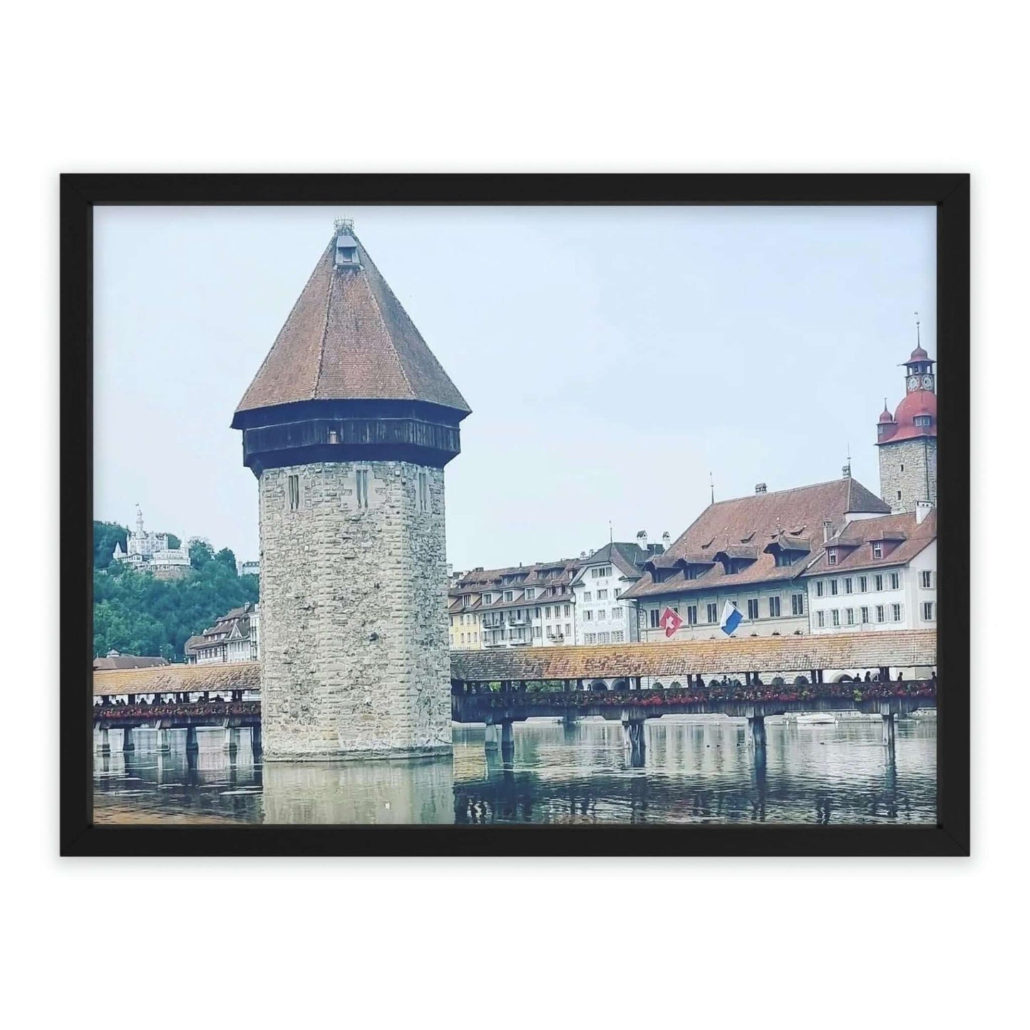 Pont de la Chapelle | Suisse | Poster encadré - Toutes tailles