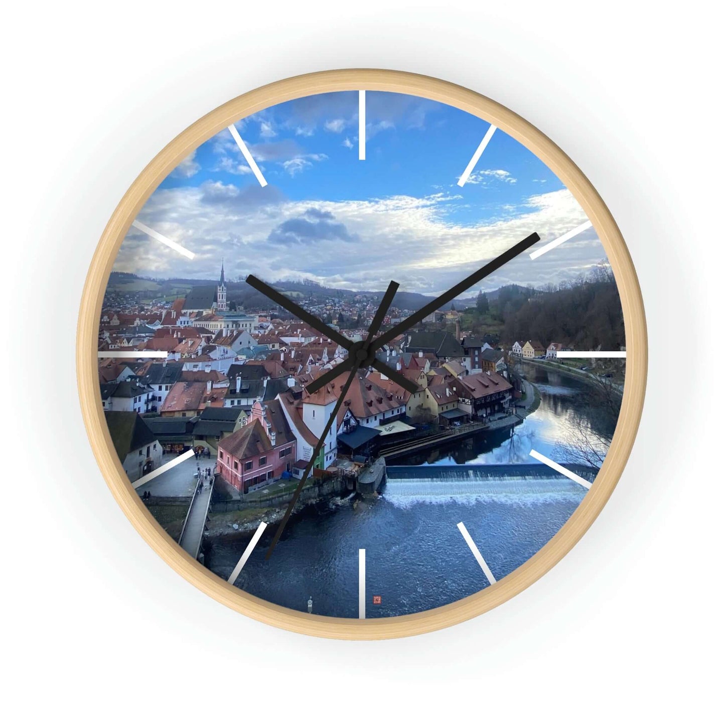 La rivière de Český Krumlov | République tchèque | horloge murale