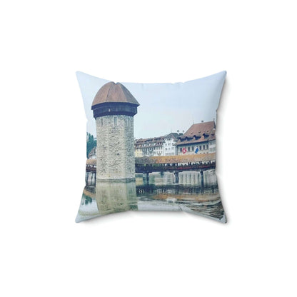 Chapel Bridge | Switzerland | Spun Polyester Square Pillow