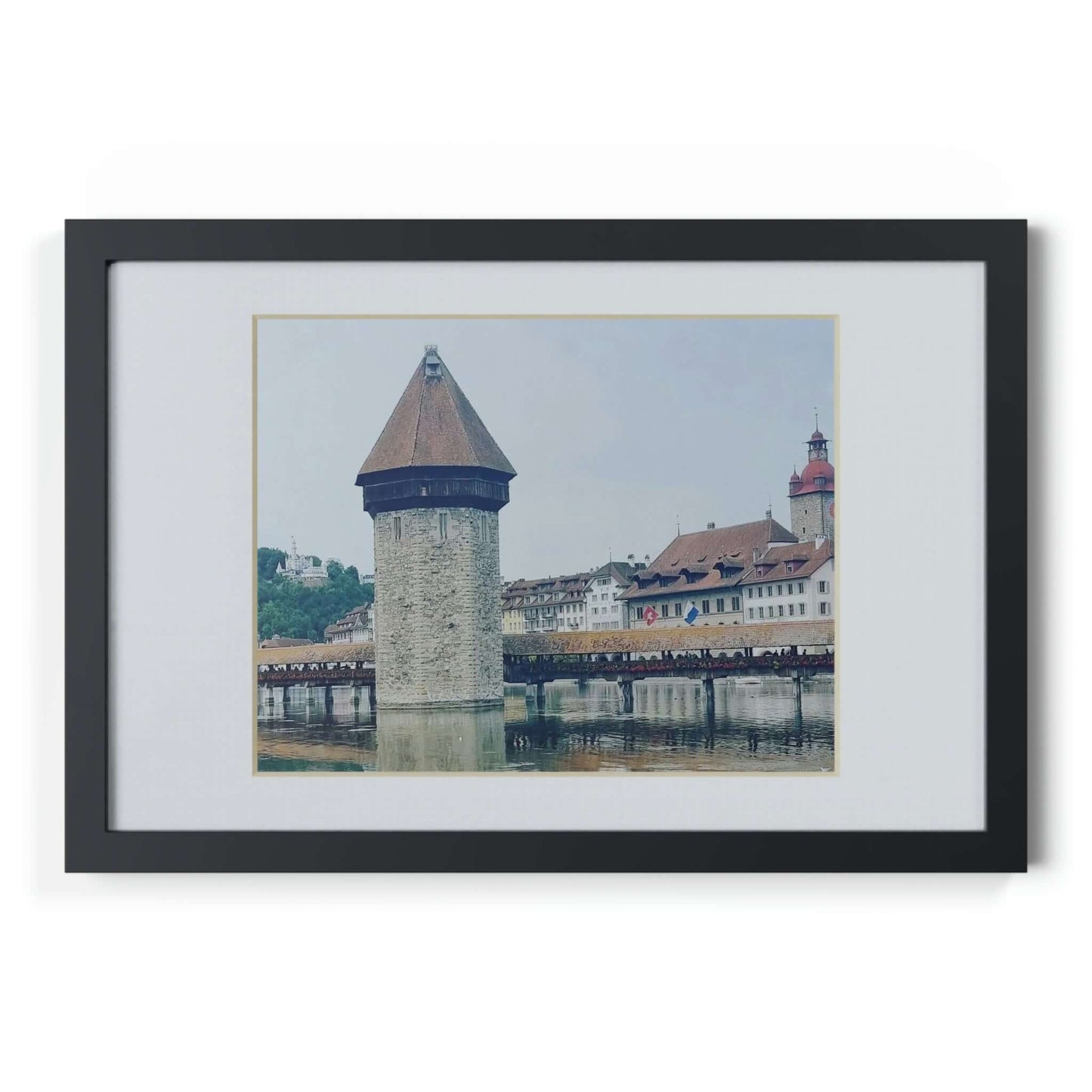 Chapel Bridge | Switzerland | Framed Posters, Black