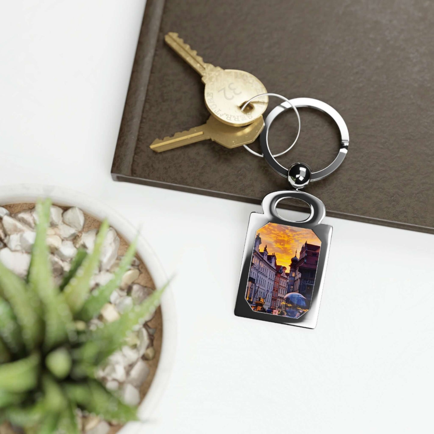 The City Center | Czech Republic | Rectangle Photo Keyring