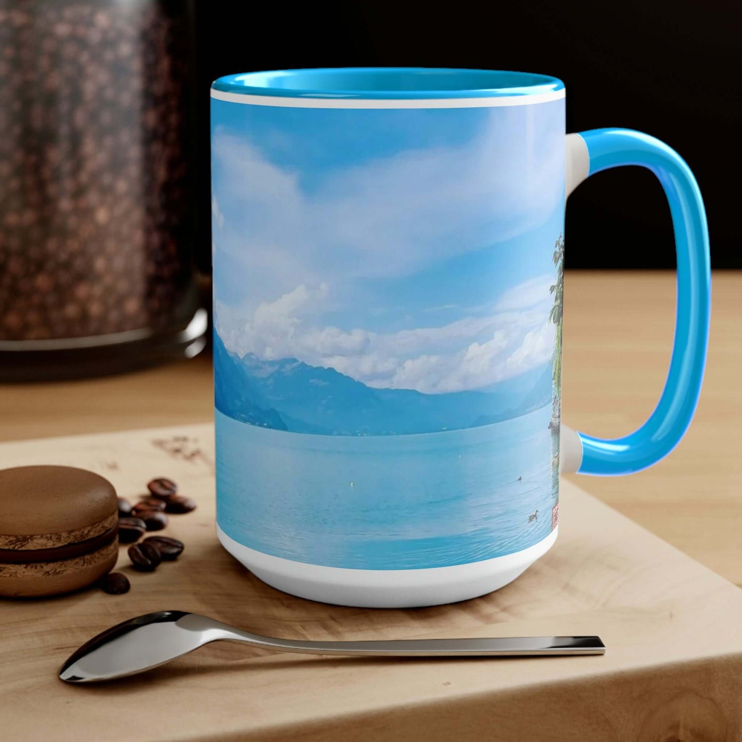 Lake Brienz | Switzerland | Two-Tone Coffee Mugs, 15oz