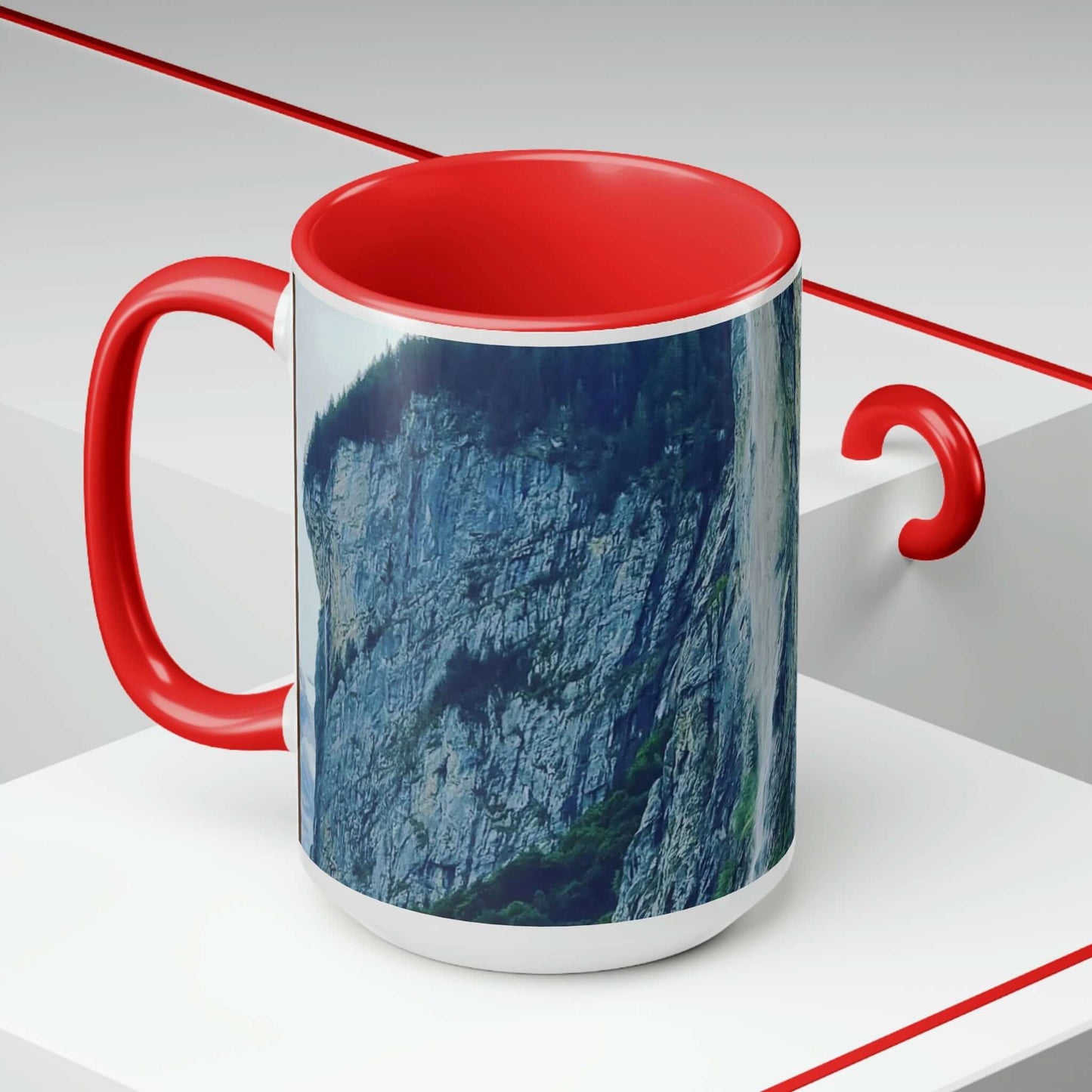 Lauterbrunnen | Suiza | Tazas de café de dos tonos, 15 oz