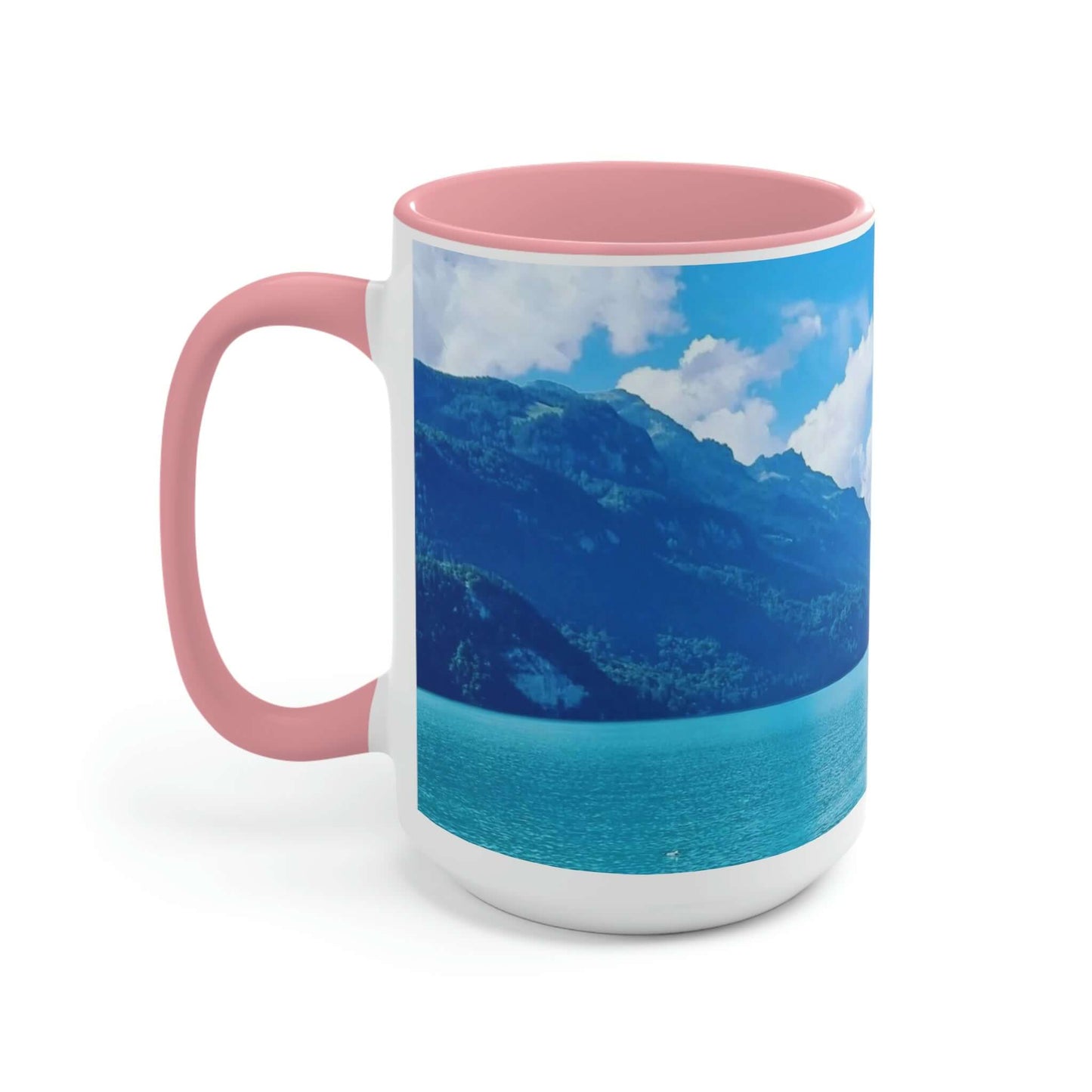 Lago de Brienz | Suiza | Tazas de café de dos tonos, 15 oz