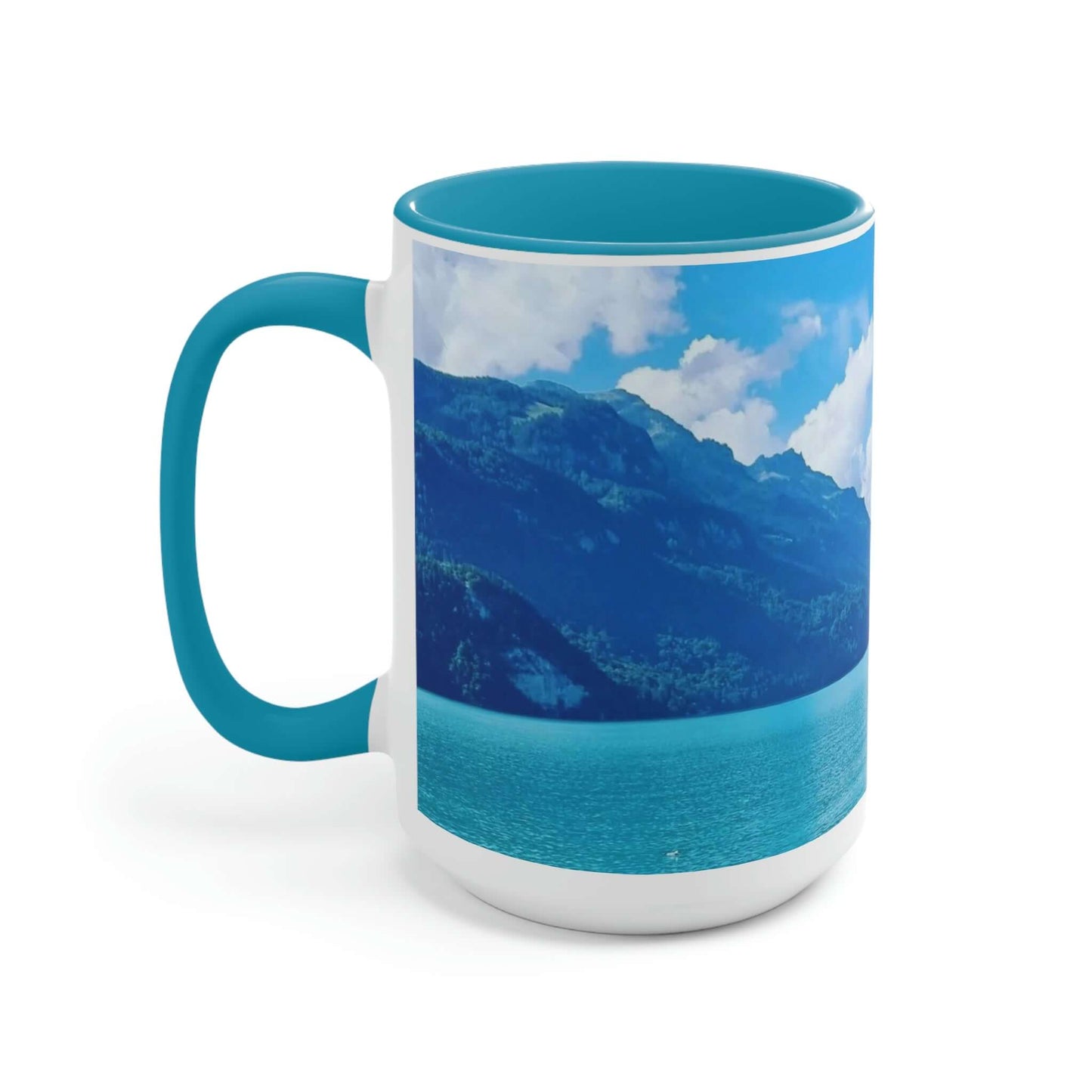 Lago de Brienz | Suiza | Tazas de café de dos tonos, 15 oz