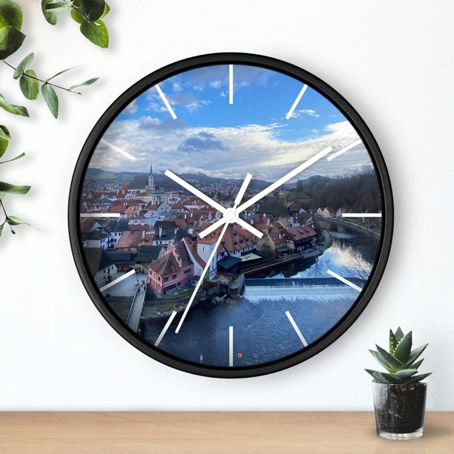 The River of Český Krumlov | Czech Republic | Wall clock