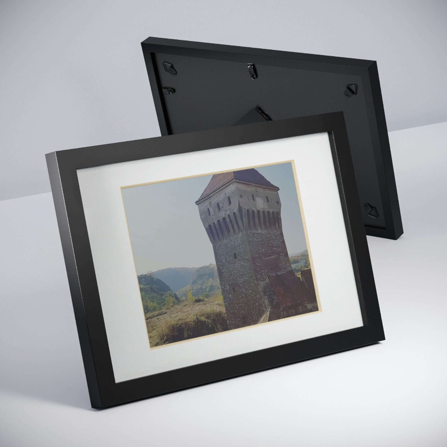 Hunedoara Castle Corvinilor | Romania | Framed Posters, Black