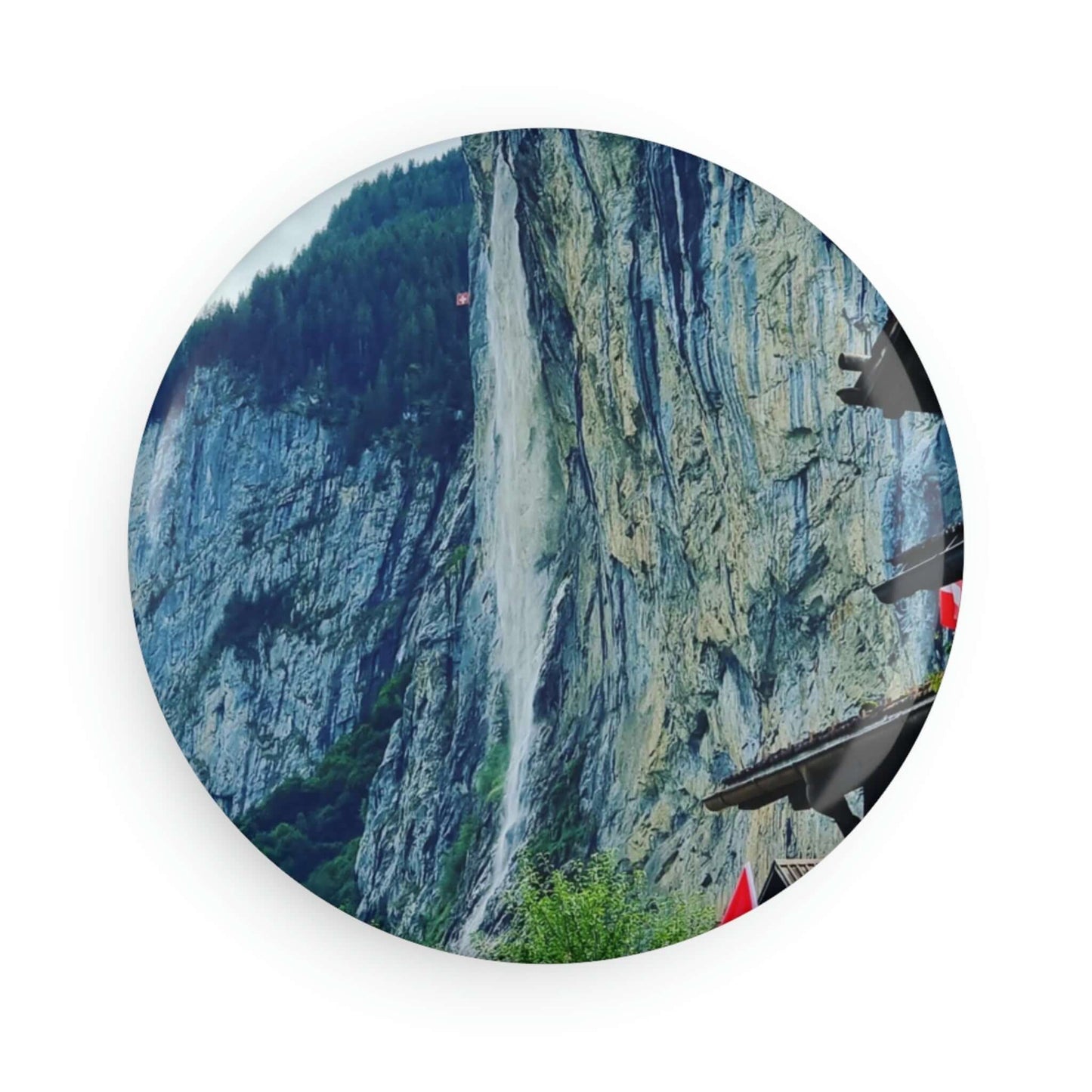 Lauterbrunnen | Suisse | Aimant Bouton, Rond (1 &amp; 10 pcs)