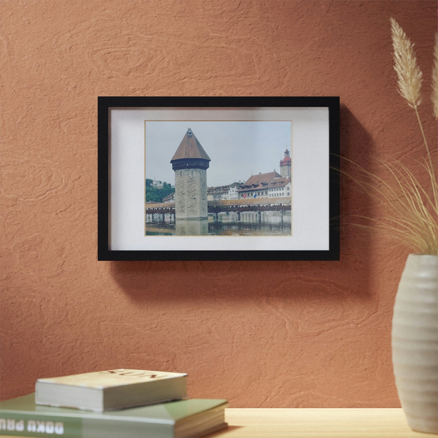 Chapel Bridge | Switzerland | Framed Posters, Black