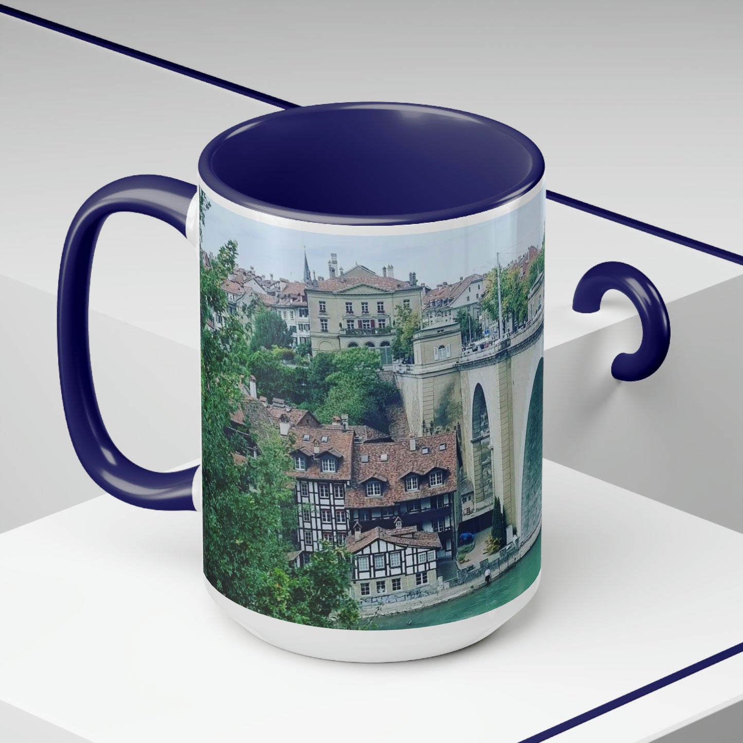 Berna | Suiza | Tazas de café de dos tonos, 15 oz