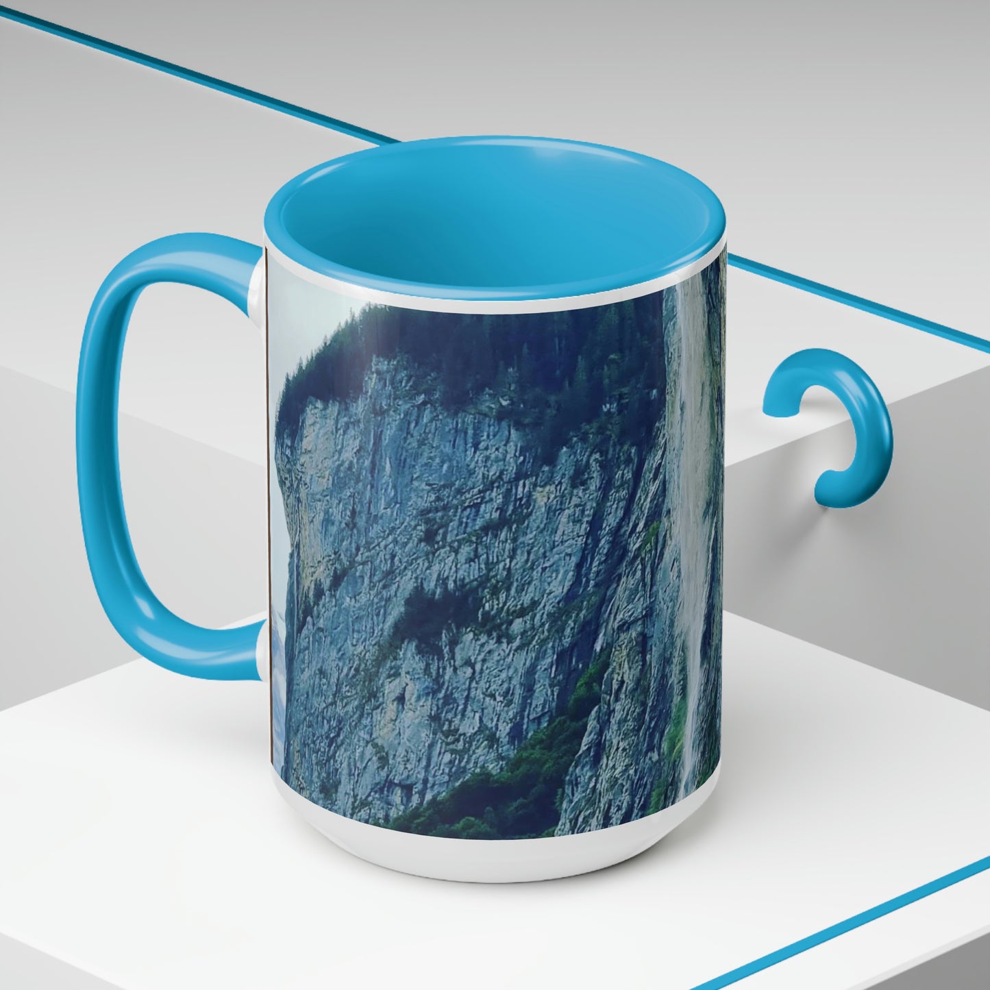 Lauterbrunnen | Suiza | Tazas de café de dos tonos, 15 oz