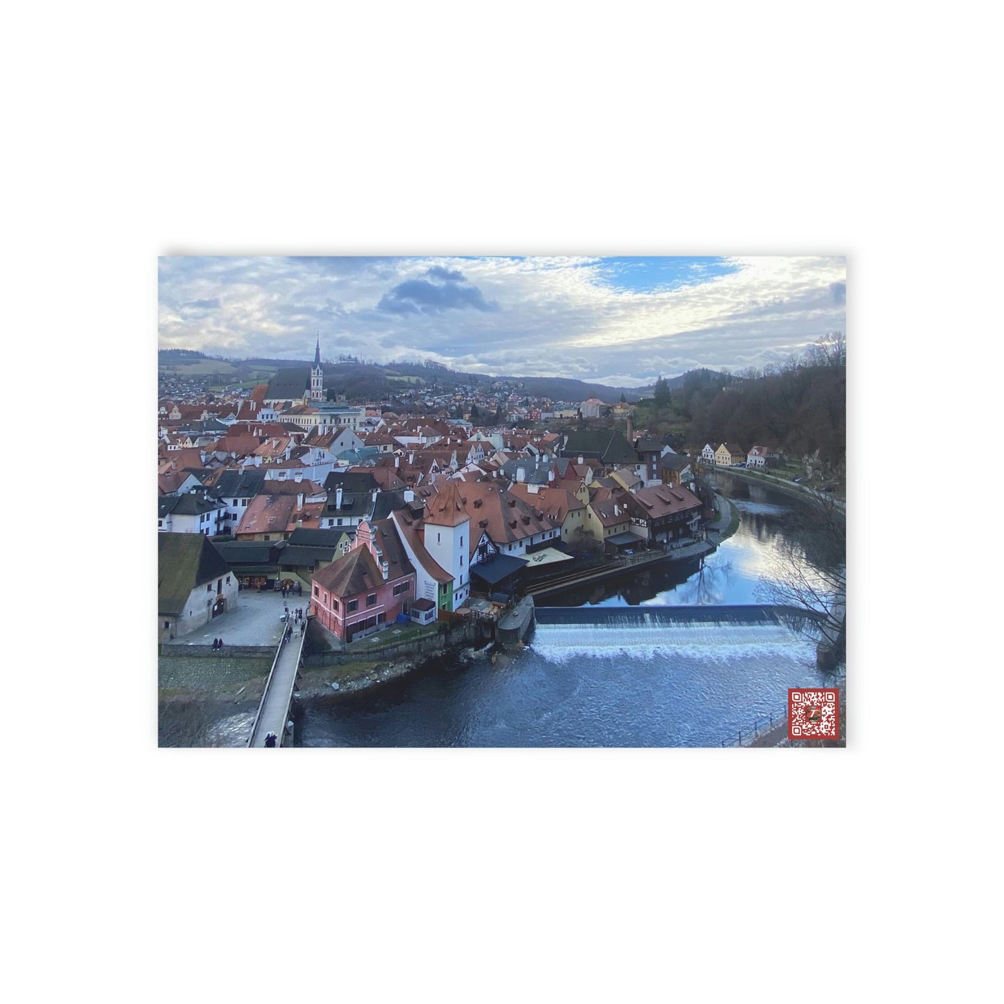 La rivière de Český Krumlov | République tchèque | Cartes de vœux