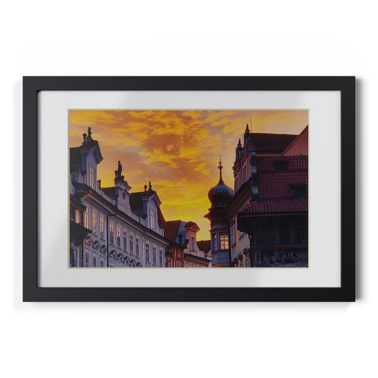 The City Center | Czech Republic | Framed Posters, Black