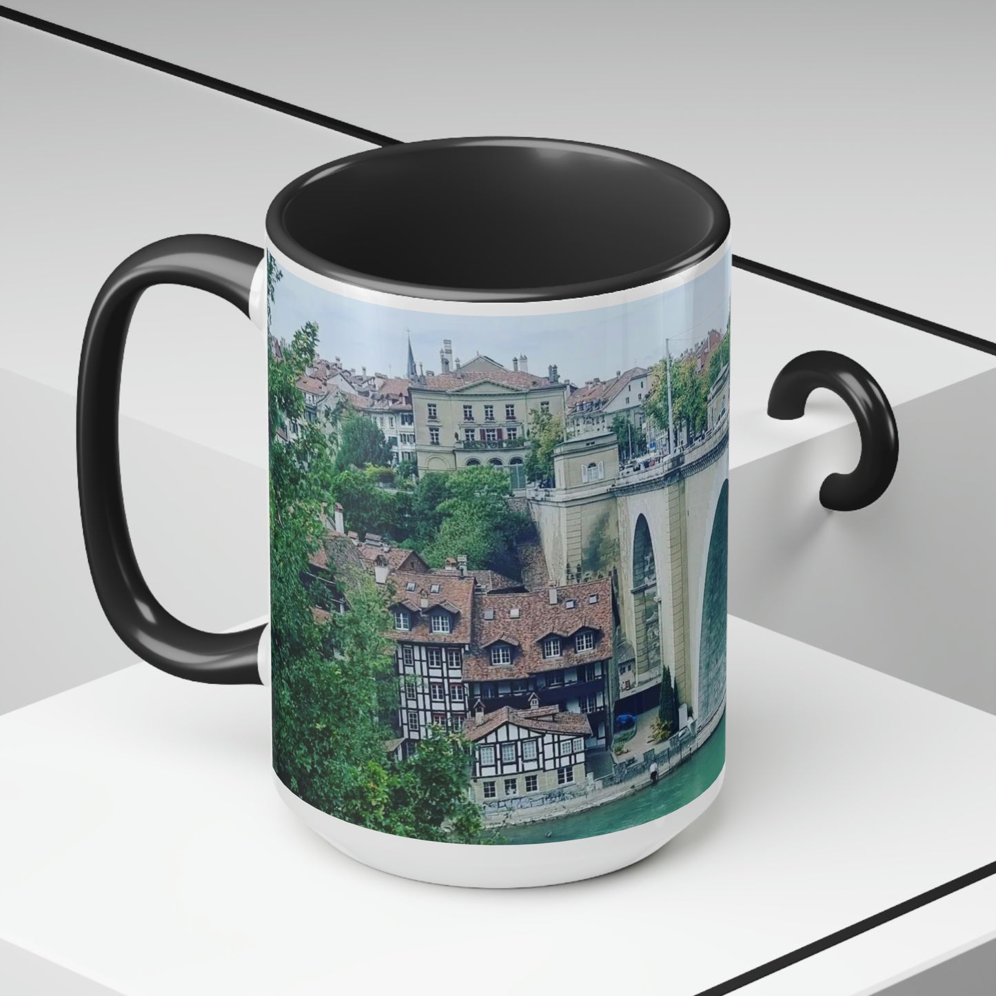 Berna | Suiza | Tazas de café de dos tonos, 15 oz