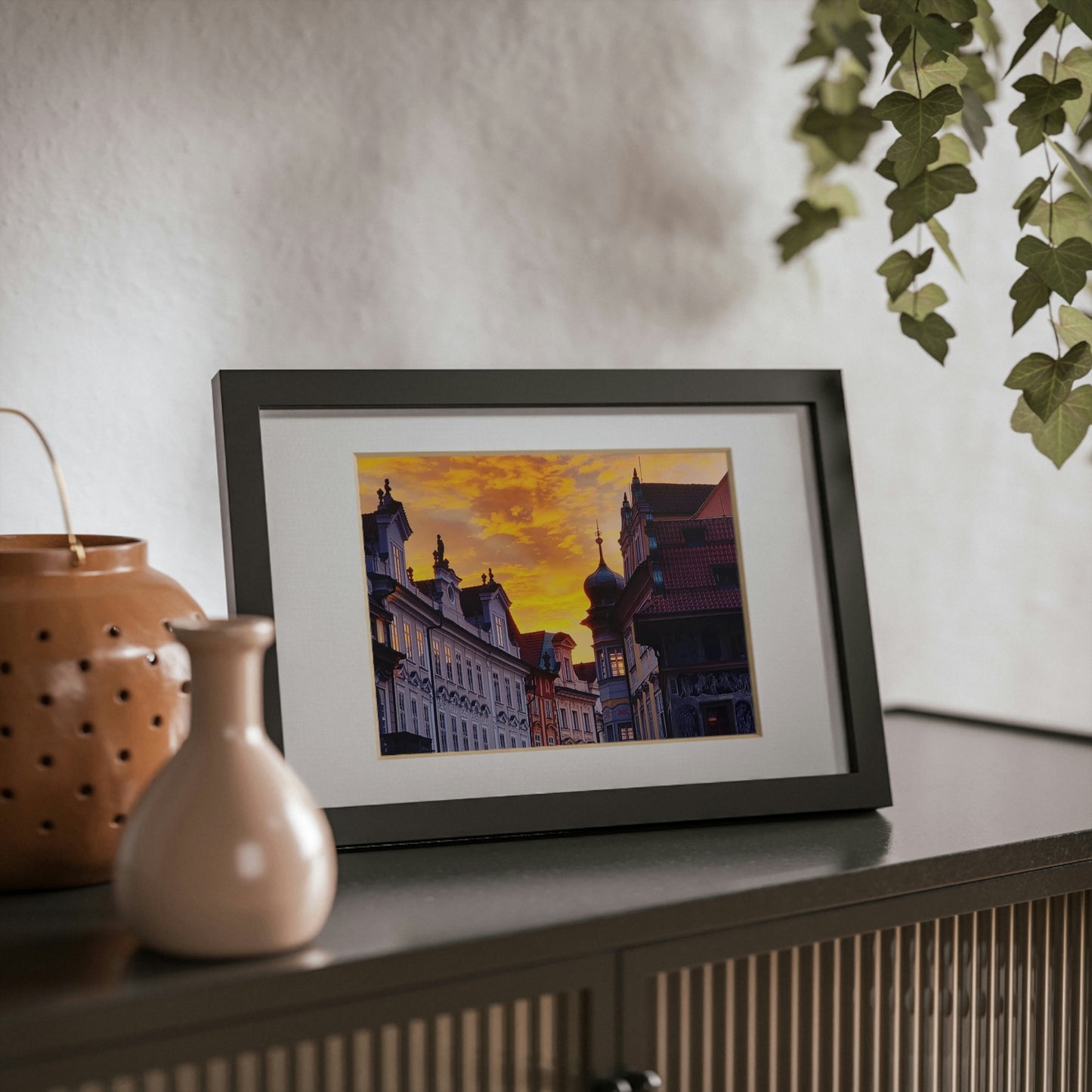 The City Center | Czech Republic | Framed Posters, Black