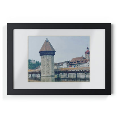 Chapel Bridge | Switzerland | Framed Posters, Black