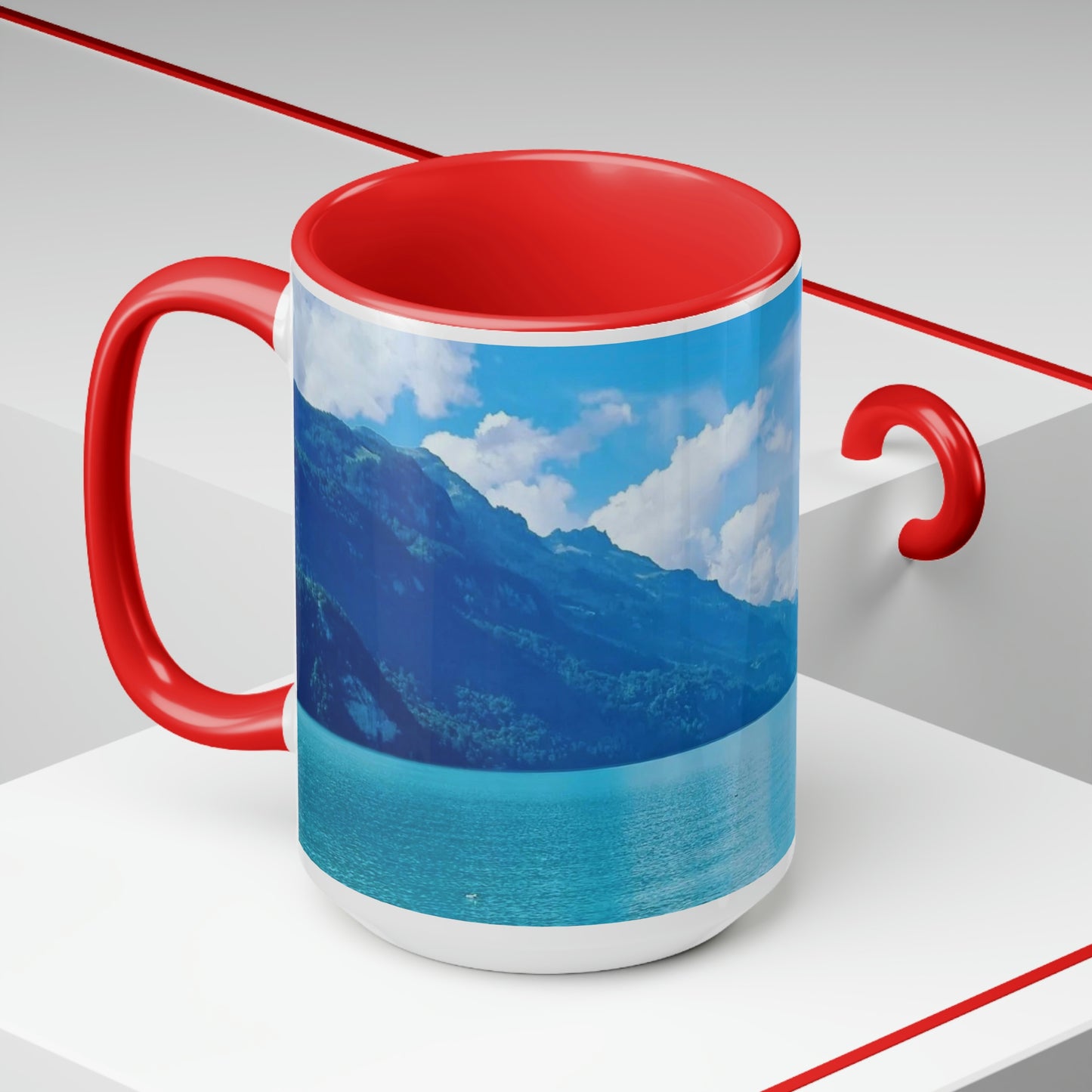 Lake Brienz | Switzerland | Two-Tone Coffee Mugs, 15oz