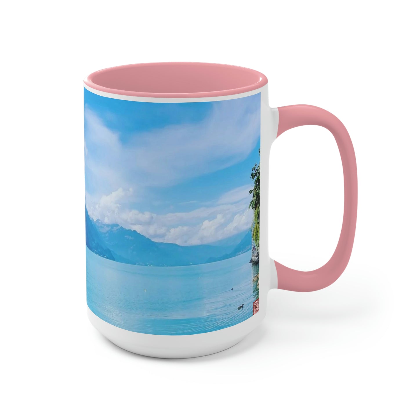 Lago de Brienz | Suiza | Tazas de café de dos tonos, 15 oz