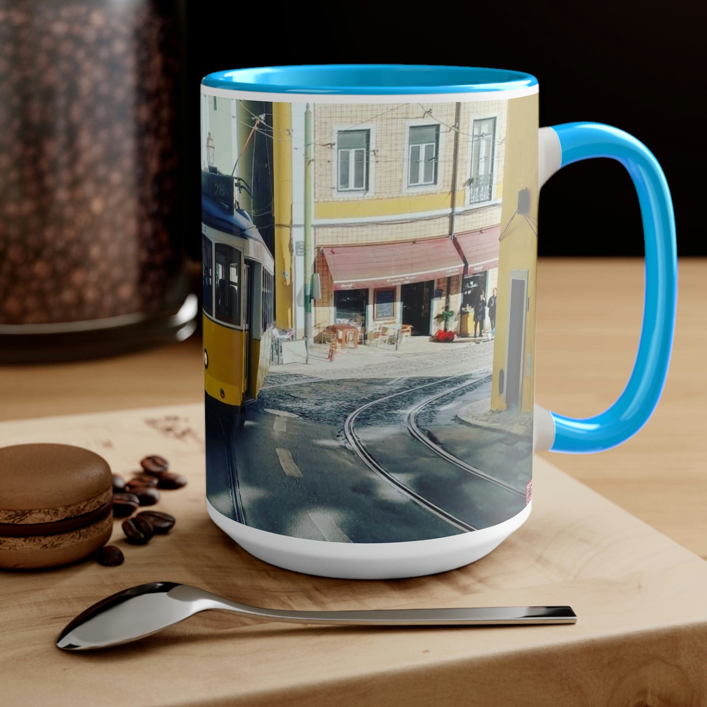 Remodelado Tram | Portugal | Two-Tone Coffee Mugs, 15oz
