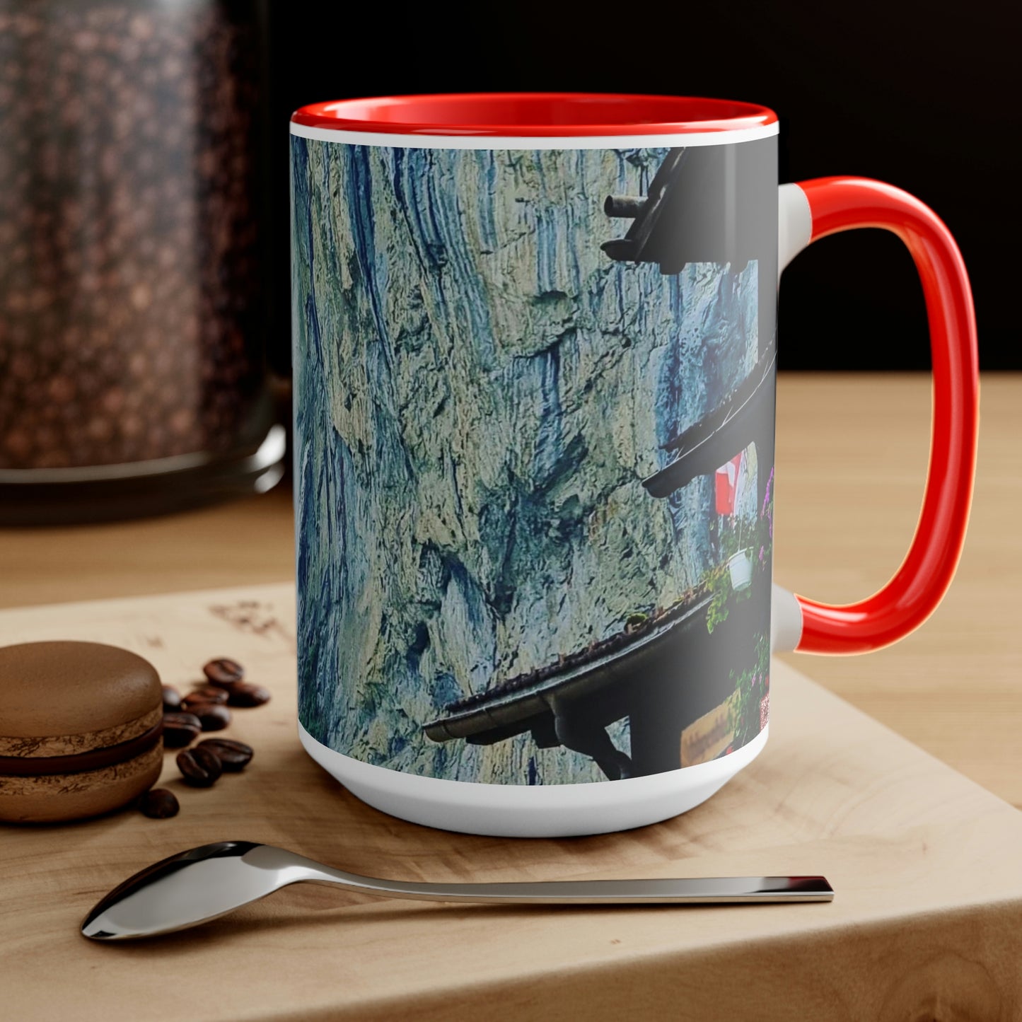 Lauterbrunnen | Suiza | Tazas de café de dos tonos, 15 oz