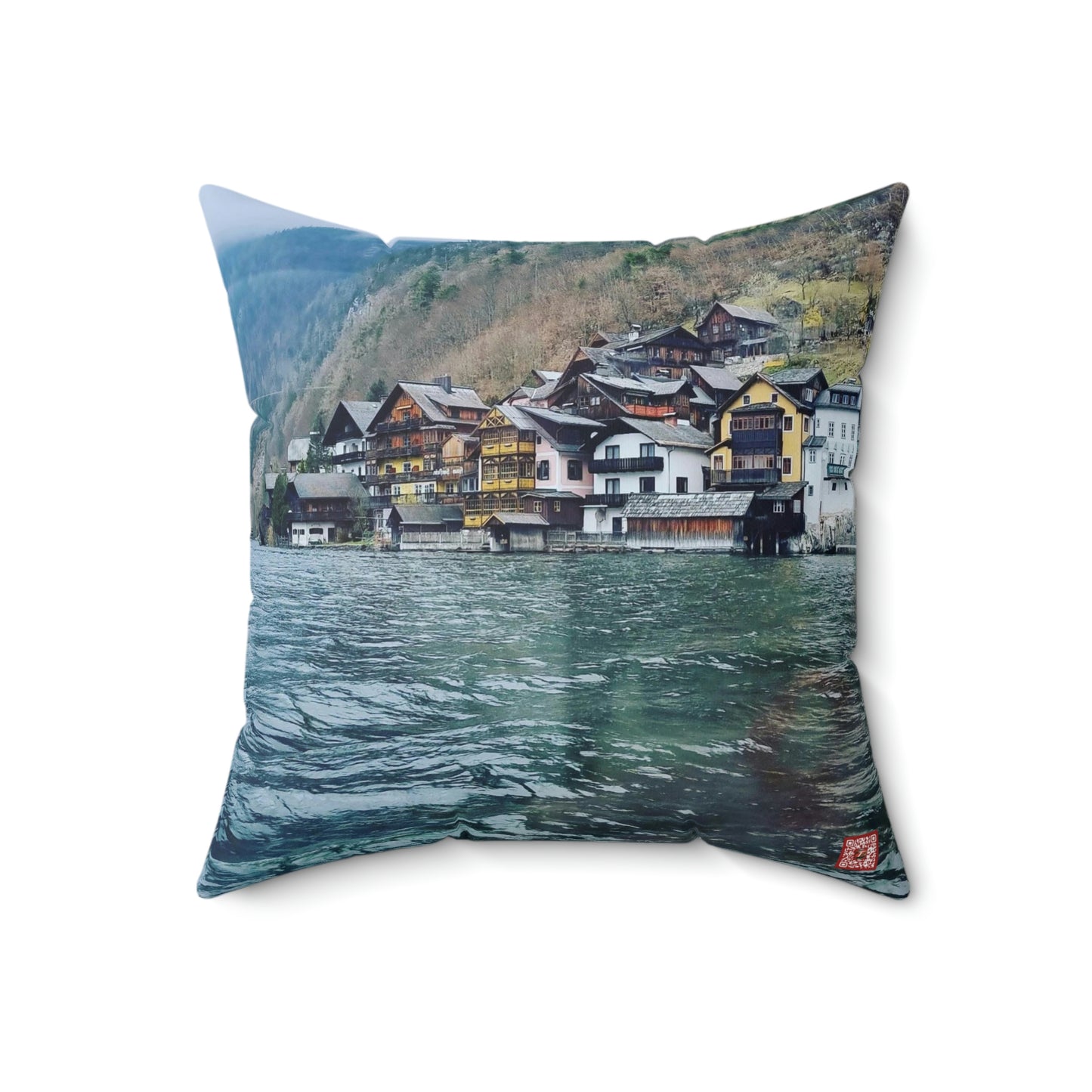 Hallstatt | Autriche | Oreiller carré en polyester filé