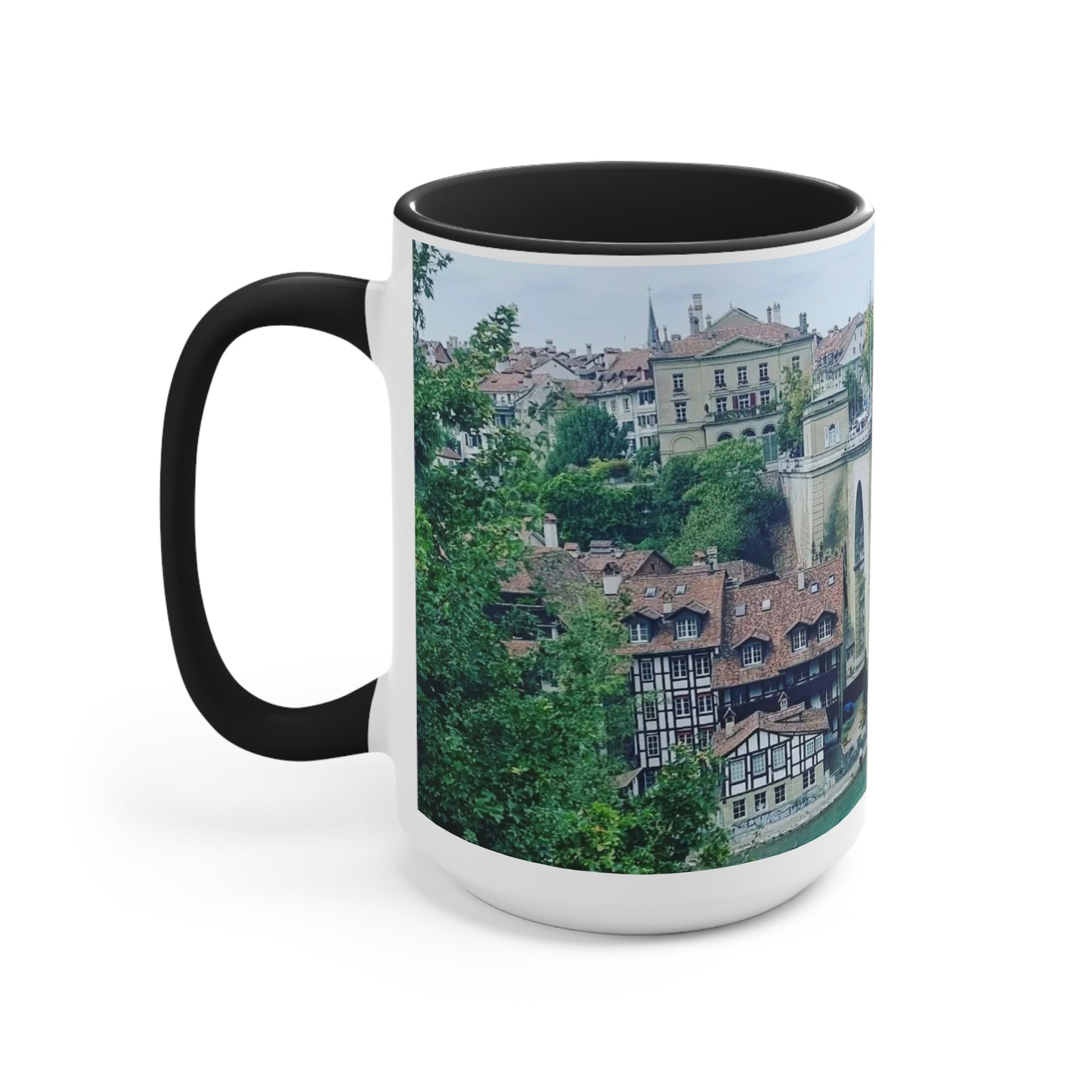 Berna | Suiza | Tazas de café de dos tonos, 15 oz