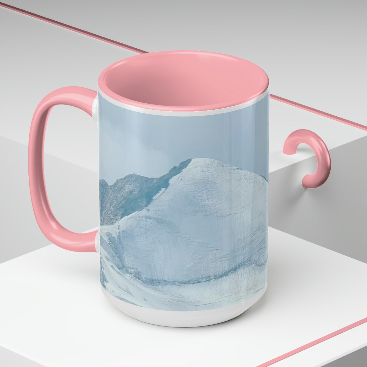 Cima de Europa | Suiza | Tazas de café de dos tonos, 15 oz