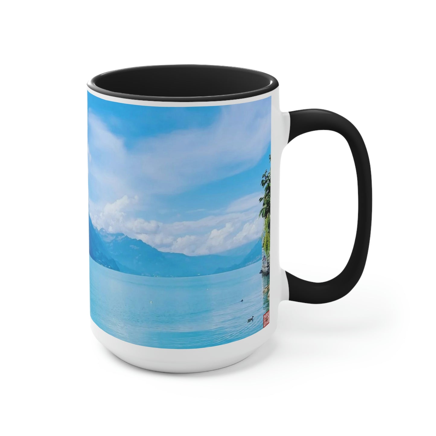 Lago de Brienz | Suiza | Tazas de café de dos tonos, 15 oz