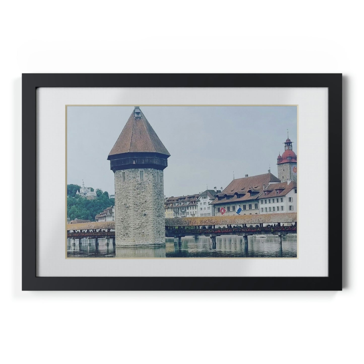 Chapel Bridge | Switzerland | Framed Posters, Black