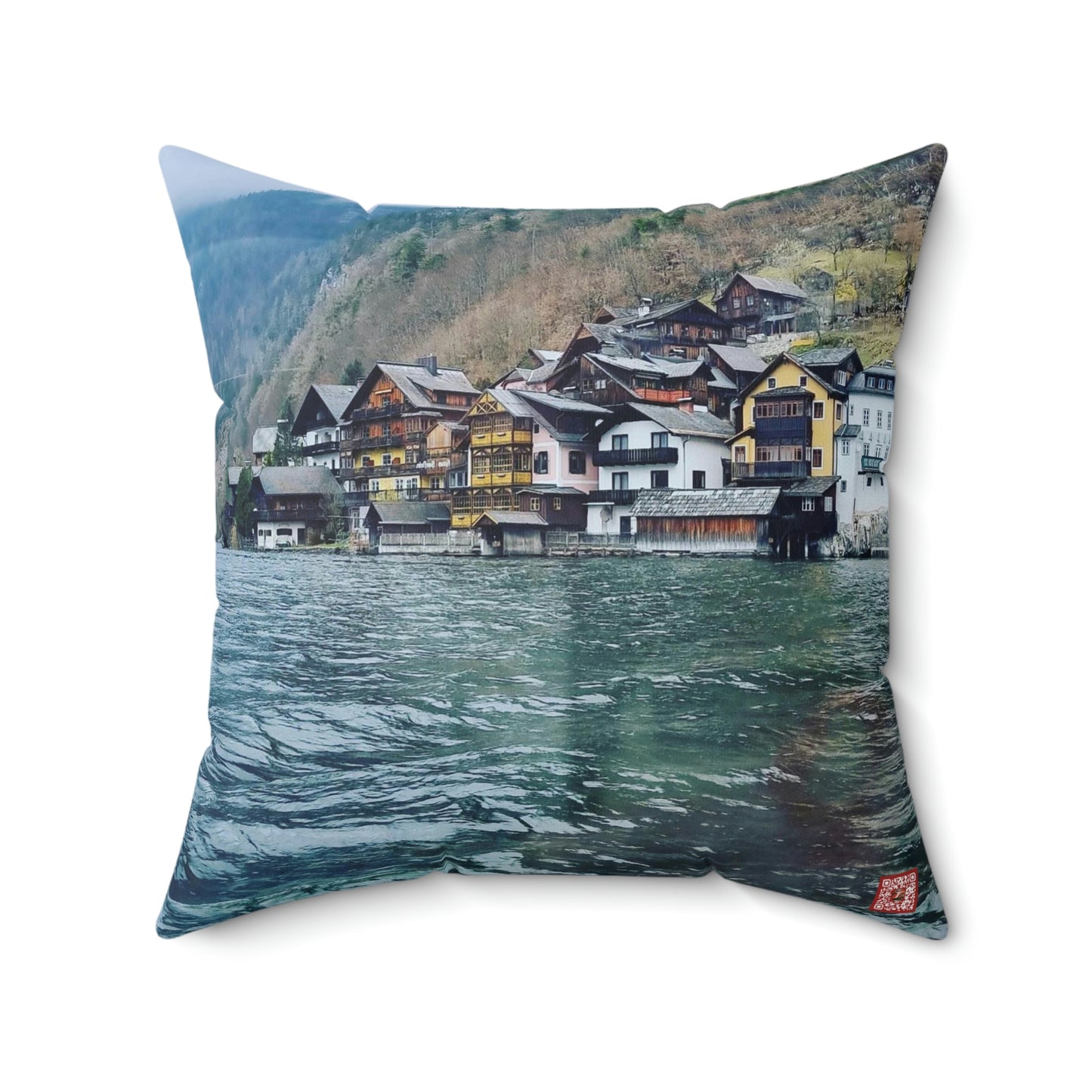 Hallstatt | Autriche | Oreiller carré en polyester filé