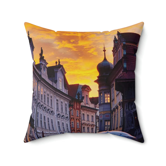 The City Center | Czech Republic | Spun Polyester Square Pillow