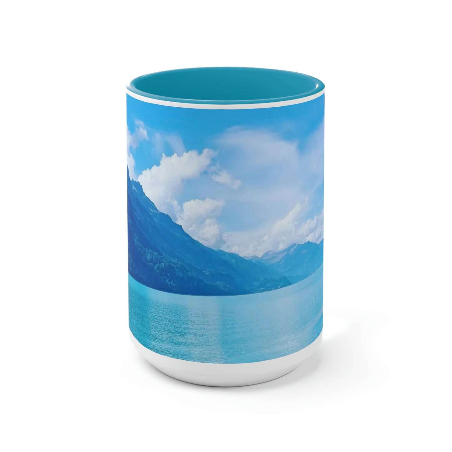 Lago de Brienz | Suiza | Tazas de café de dos tonos, 15 oz