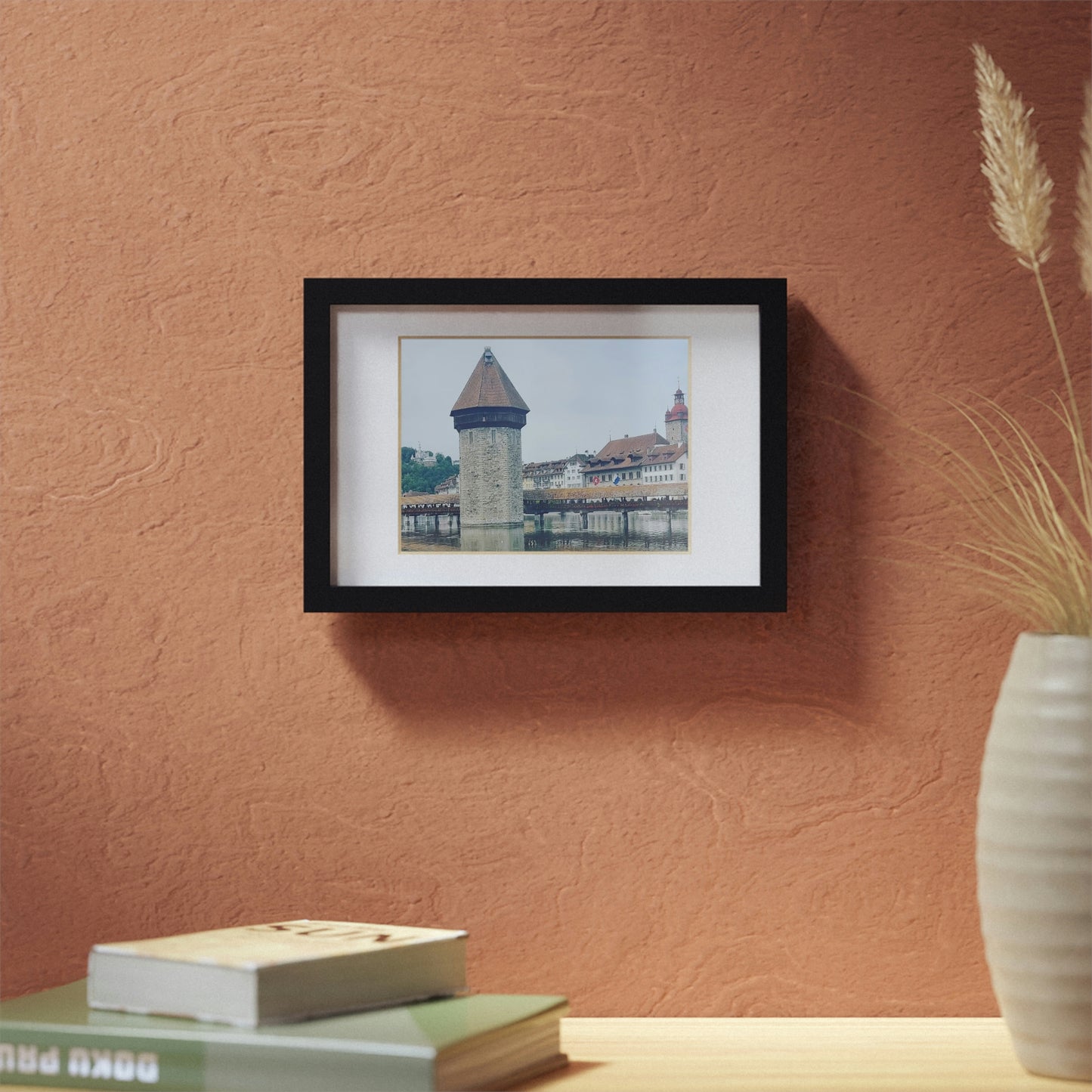 Chapel Bridge | Switzerland | Framed Posters, Black