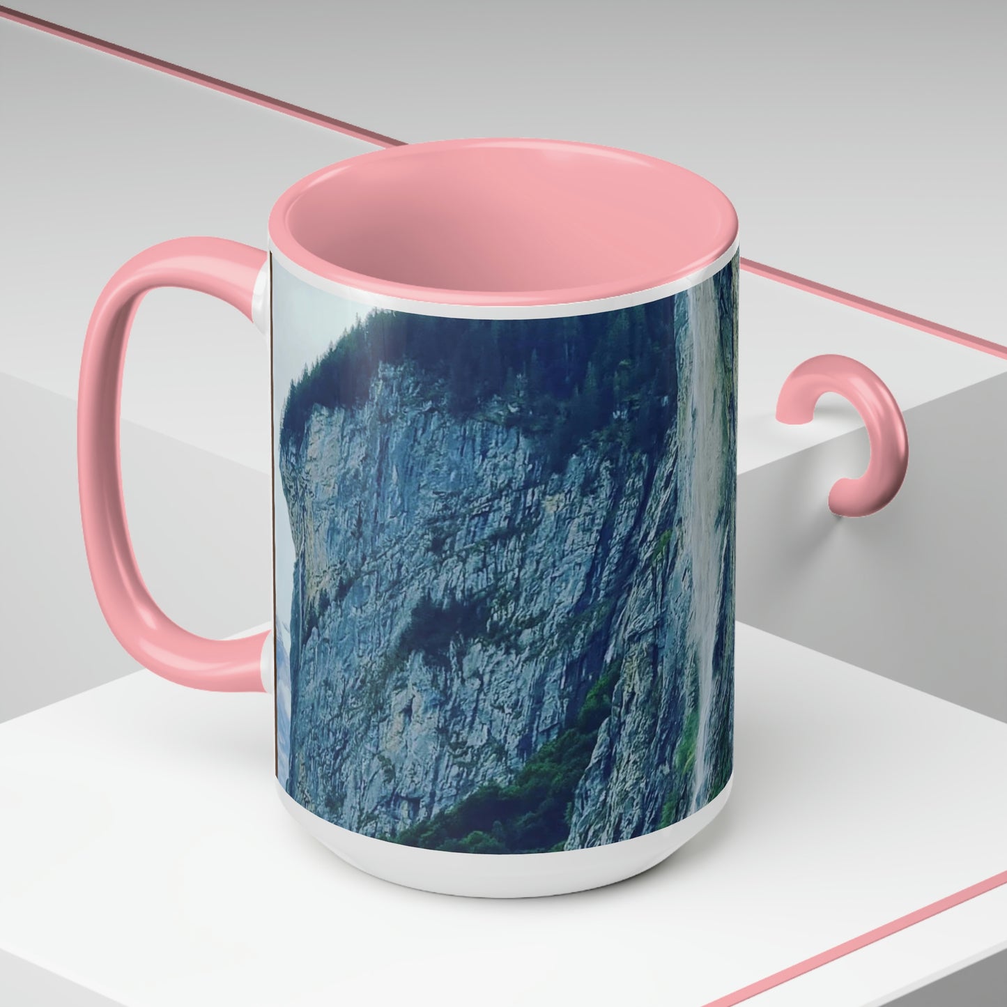 Lauterbrunnen | Suiza | Tazas de café de dos tonos, 15 oz