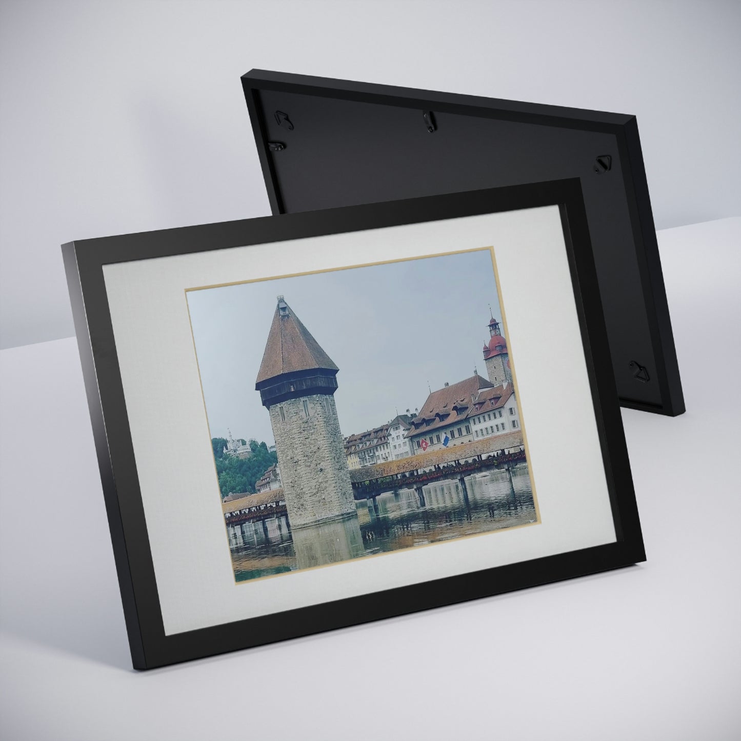 Chapel Bridge | Switzerland | Framed Posters, Black