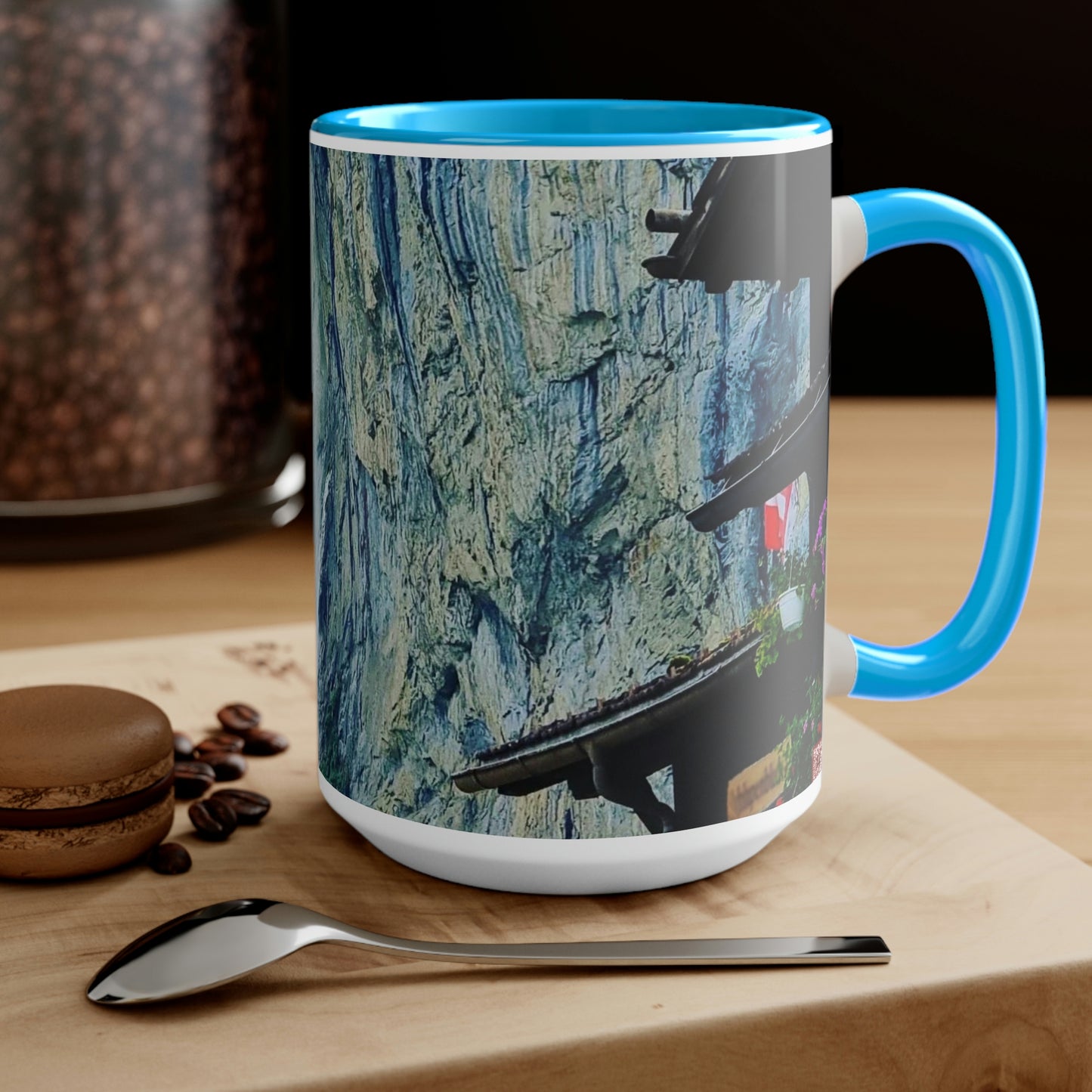 Lauterbrunnen | Suiza | Tazas de café de dos tonos, 15 oz