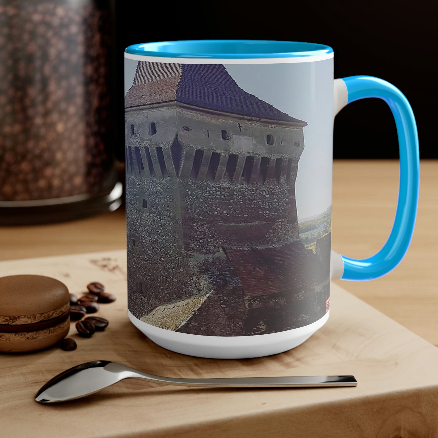 Hunedoara Castle Corvinilor | Romania | Two-Tone Coffee Mugs, 15oz