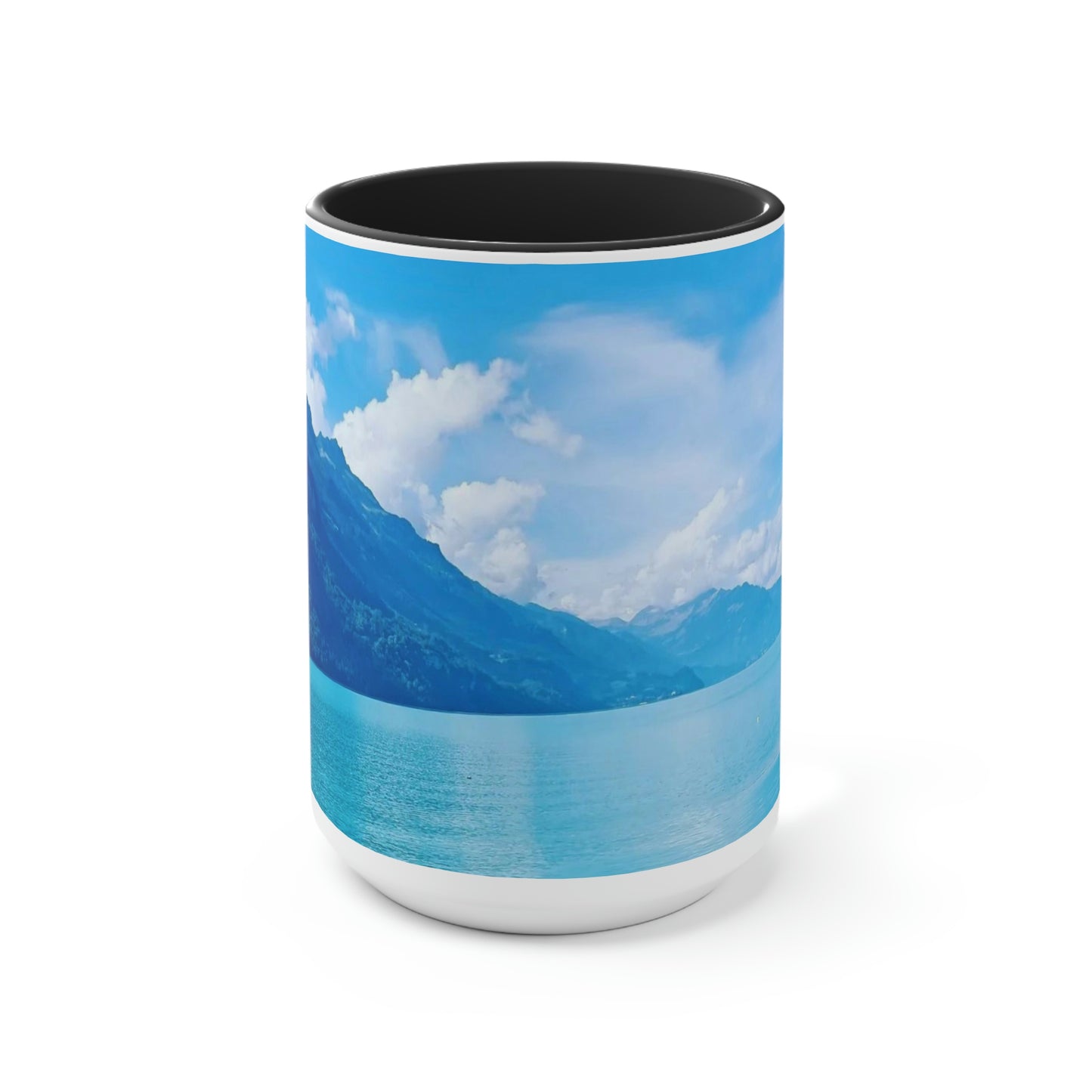 Lago de Brienz | Suiza | Tazas de café de dos tonos, 15 oz