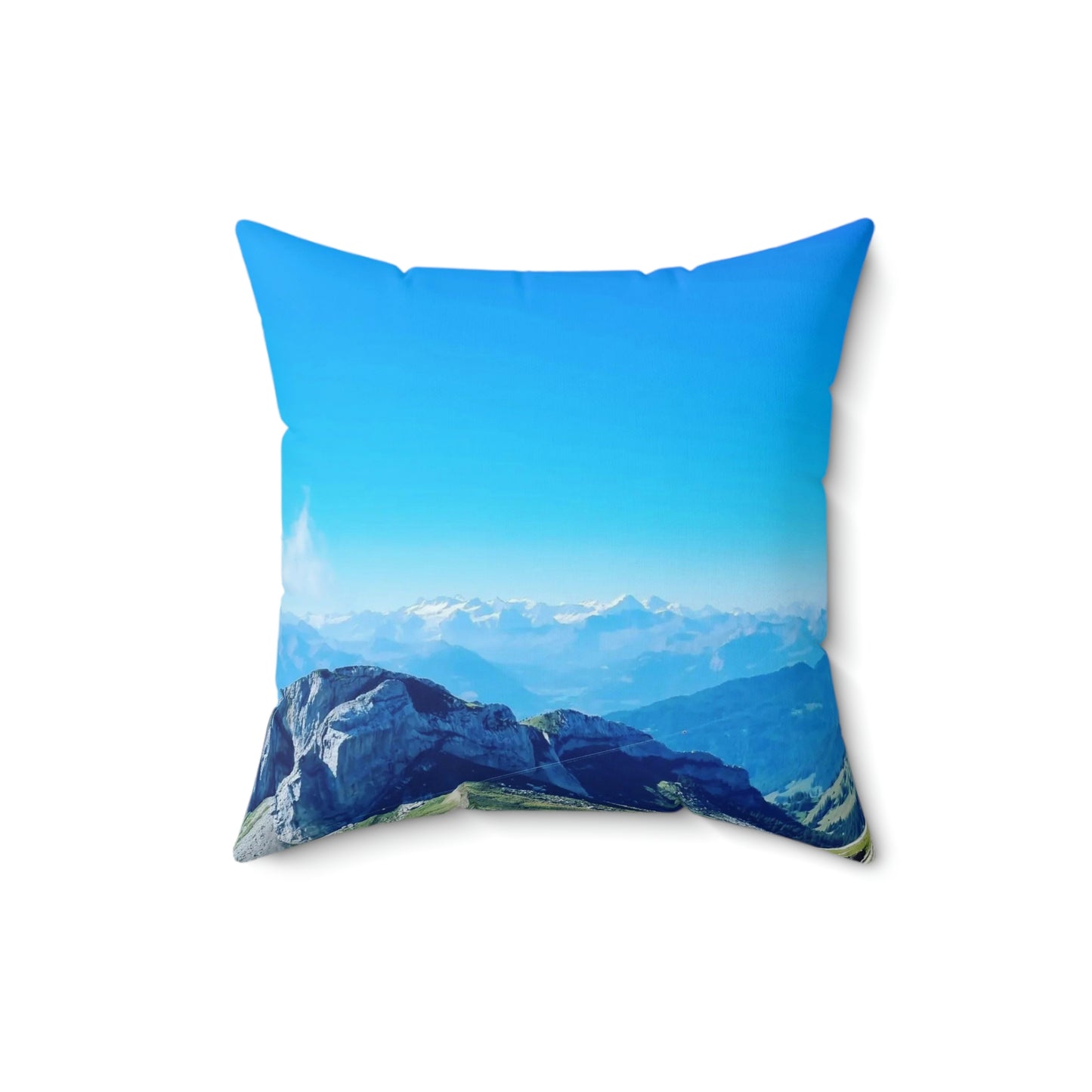 The Mt. Pilatus View | Switzerland | Spun Polyester Square Pillow